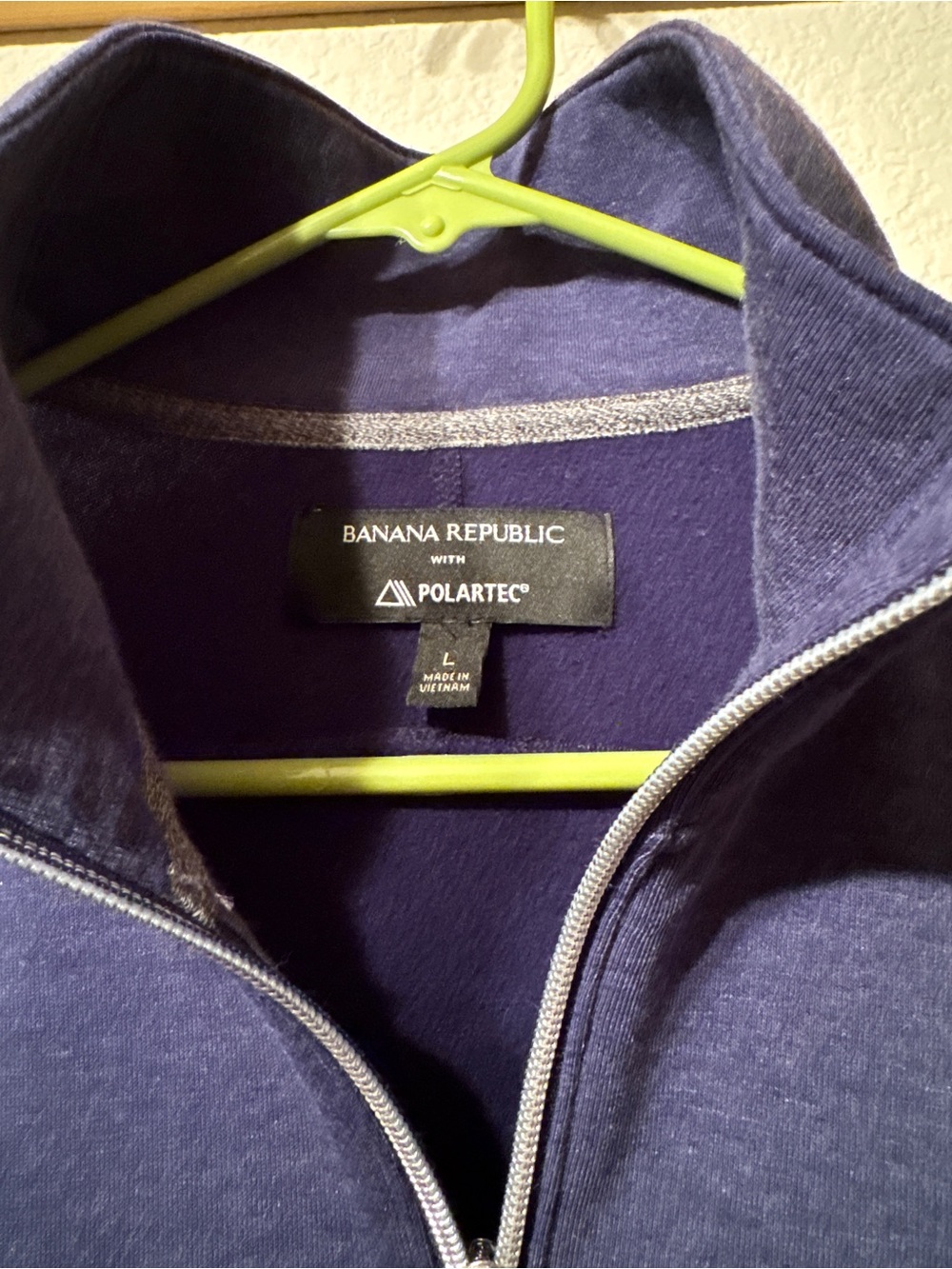 Banana Republic Polartec Quarter-Zip Thermal Sweater - Navy Blue - Large - Picture 2 of 3